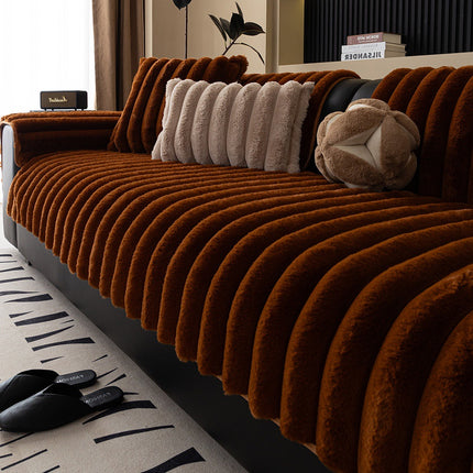 Plush Sofa Cover | Velvet Anti-Slip Cushion