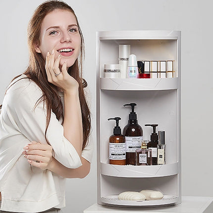 Bathroom Rotatable Storage Rack Wall Mounted, No Drilling Required