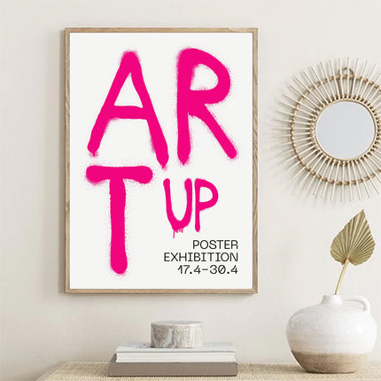 Hot Pink Graffiti Canvas Wall Art | “ART Up” Poster