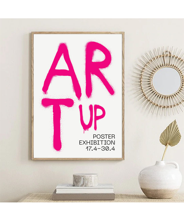 Hot Pink Graffiti Canvas Wall Art | “ART Up” Poster