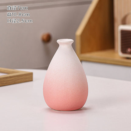 Gradient Macaron Ceramic Vase | Pastel Mini Decorative Vase