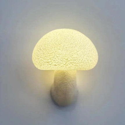 Nordic Mushroom Wall Light – White Resin LED Lamp (Indoor & Outdoor Use)