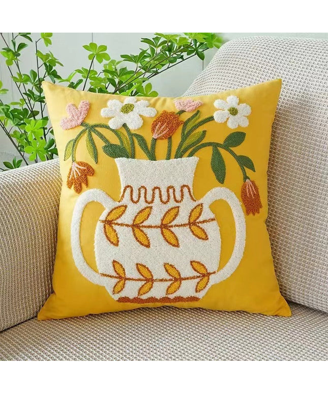 Pastoral Yellow Floral Cushion Cover – 45x45cm 🌼💛