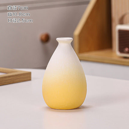 Gradient Macaron Ceramic Vase | Pastel Mini Decorative Vase