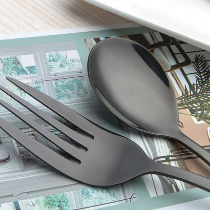 Black Stainless Steel Cutlery 🍽️ – 30-Piece Modern Dining Set