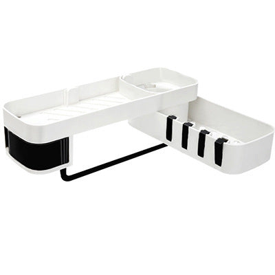 Bathroom Kitchen Corner Shelf Creative Double-layer Dtorage Rack Multi-function Storage Shelf Seamless Wall-mounted