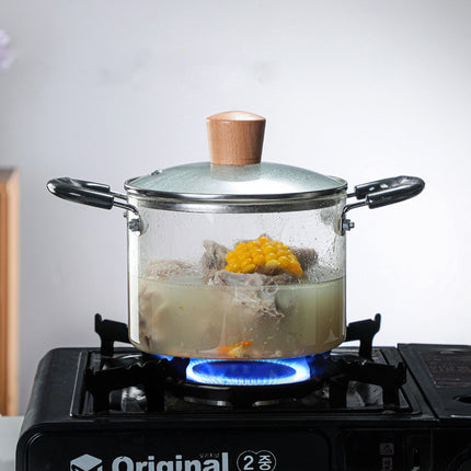 High Borosilicate Glass Pan 🍲 – Transparent, 1500ml or 2000ml