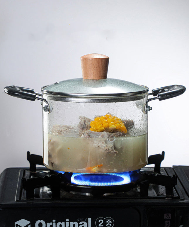High Borosilicate Glass Pan 🍲 – Transparent, 1500ml or 2000ml