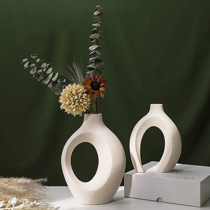 Interlocking Loop Ceramic Vase | Modern Sculptural Home Décor