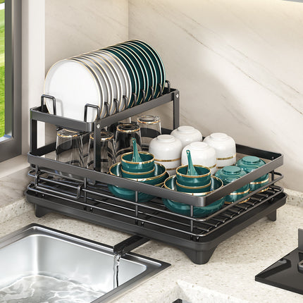 Premium Dish Drying Rack Carbon Steel Kitchen Storage Organiser