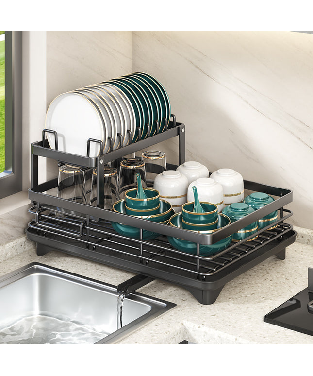 Premium Dish Drying Rack Carbon Steel Kitchen Storage Organiser