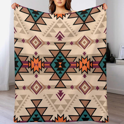 Bohemian Flannel Blanket | Tribal Pattern Cosy Throw