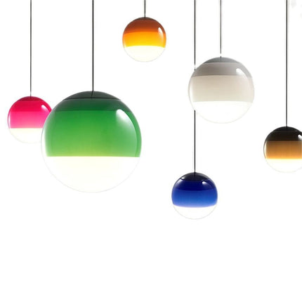 Nordic Minimalist Glass Sphere Pendant Light – Colourful Gradient Chandelier