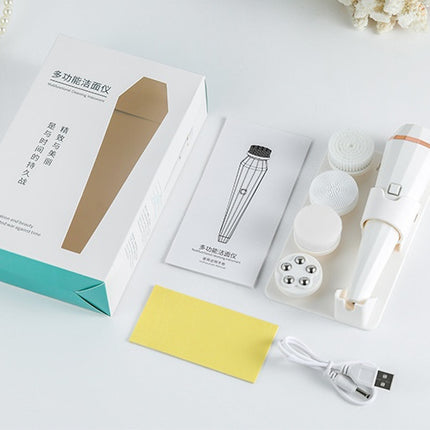 4-in-1 Rechargeable Facial Cleansing Brush – Deep Cleaning & Skin Care Device