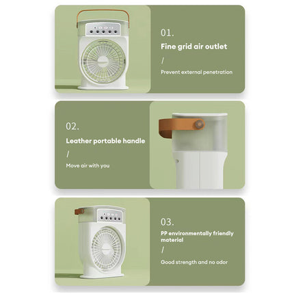 Portable USB Air Cooler Fan | Mist Cooling Fan with LED Light
