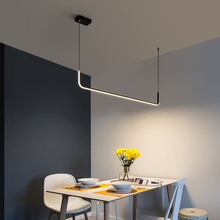 Minimalist LED Strip Chandelier – Modern Linear Pendant Light