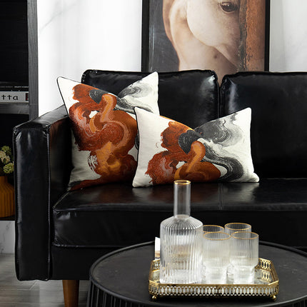 Ink Smoke Cushion Cover – Artistic Modern Pillow | Ikeame