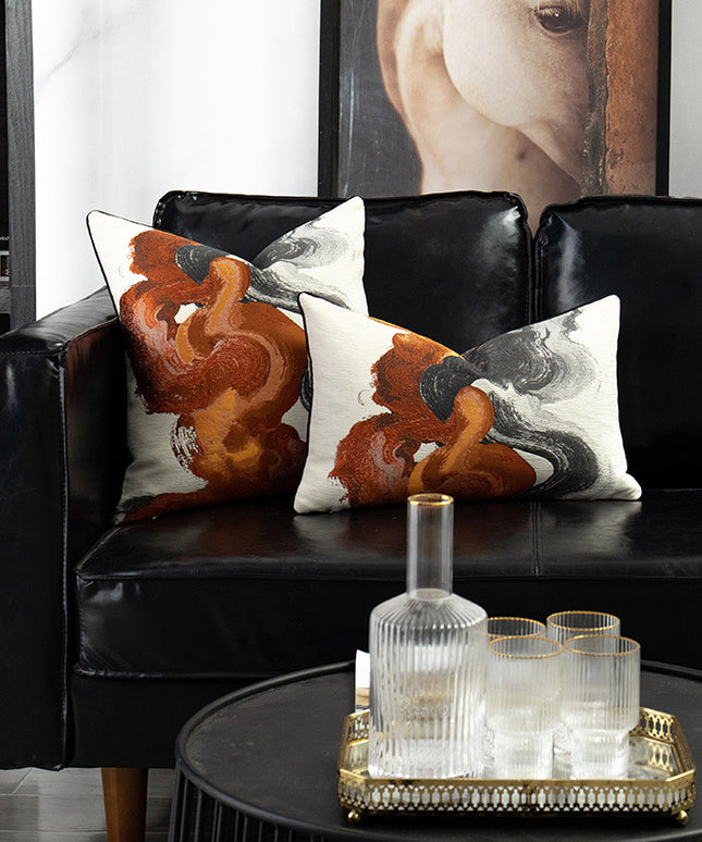 Ink Smoke Cushion Cover – Artistic Modern Pillow | Ikeame