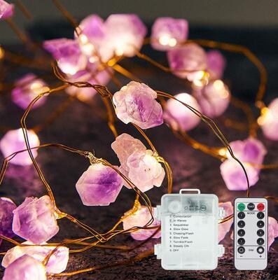 Rose Quartz & Marine-Inspired LED String Lights – Warm White Decorative Lighting