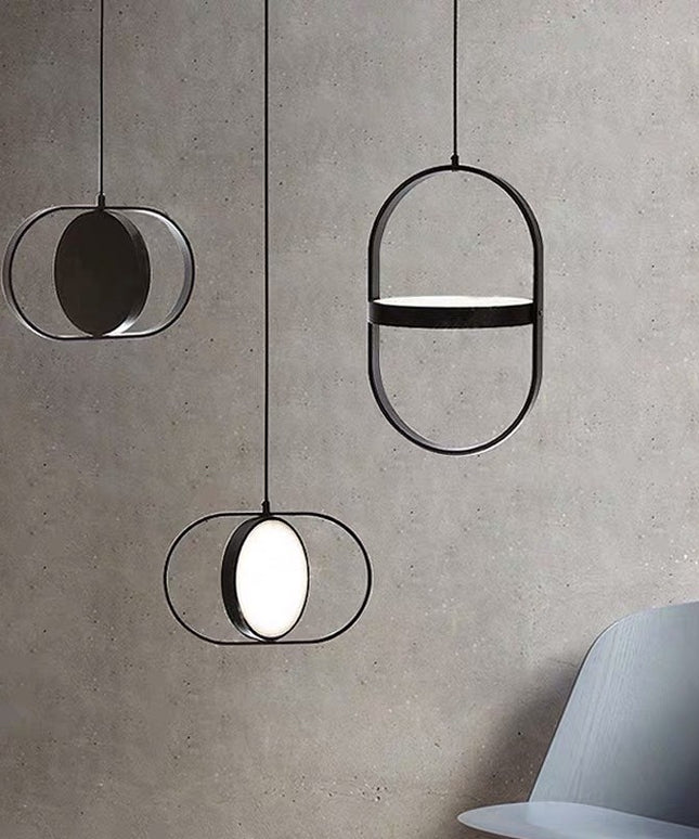 Nordic Interlocking Loops Magic Eye Pendant Light – Small & Large | Black