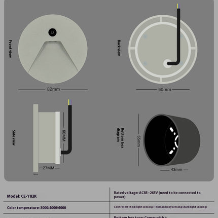 Circular Aluminium Waterproof LED Light – Motion Sensor or Switch | 3000K & 4000K