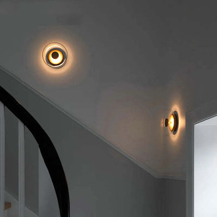 Modern Glass Wall Lamp – Black or Gold with Transparent, Amber, or Smoky Grey