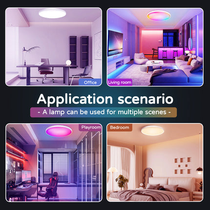 Smart WiFi Bluetooth Ceiling Lamp – RGB Colour Changing, Remote Dimmable | Ikeame