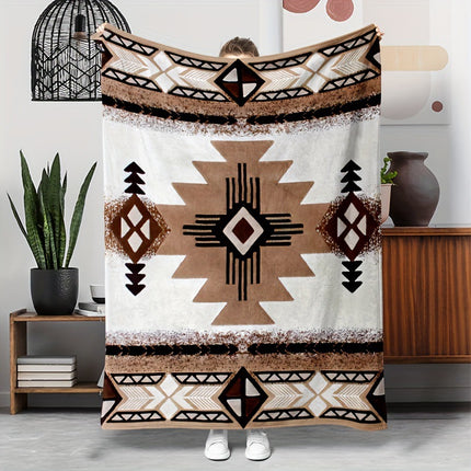 Bohemian Flannel Blanket | Tribal Pattern Cosy Throw