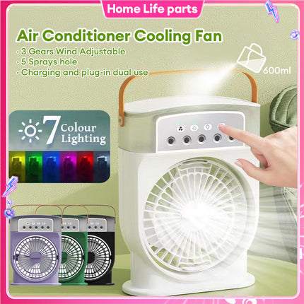 Portable USB Air Cooler Fan | Mist Cooling Fan with LED Light