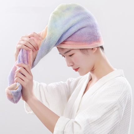 Rainbow Print Dry Hair Cap Quick Dry Towel