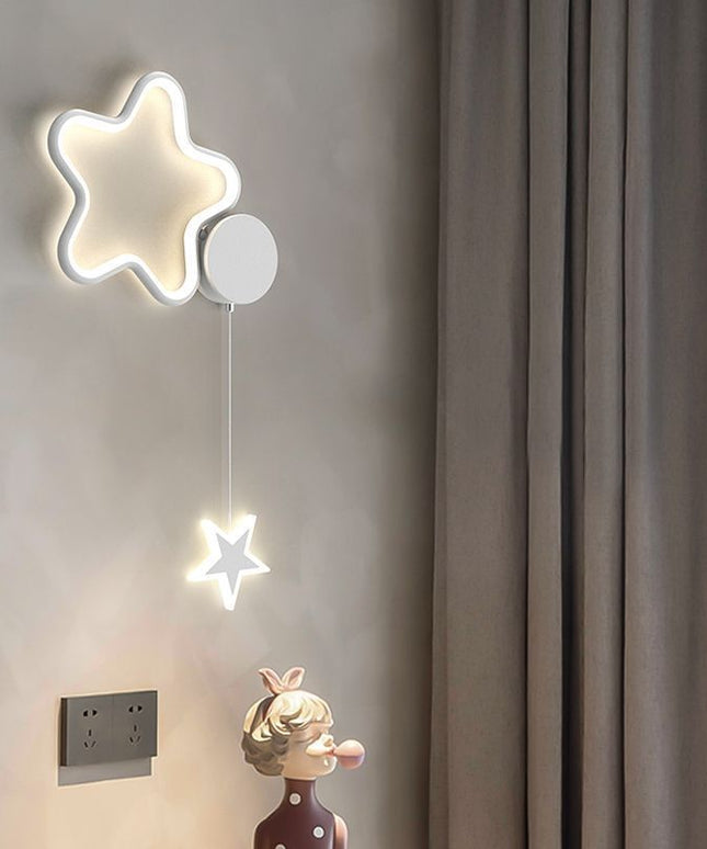 Cloud Bedroom Bedside Wall Lamp Five-pointed Star Children's Room Lamp