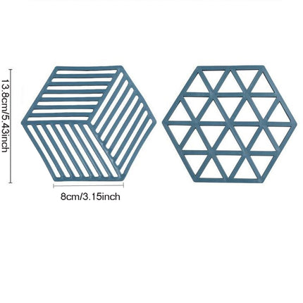 Silicone Coaster Set | Heat Resistant Hexagon Table Mats