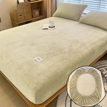 Milk Fiber Single-piece All-inclusive Non-slip Coral Flannel Sets Fitted Sheet