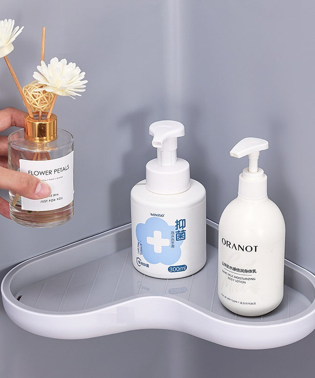 Wall-mounted Non-perforated Triangle Shelf In The Bathroom