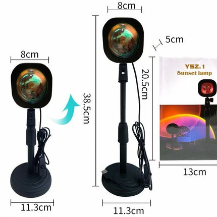 Rechargeable Rainbow Sunset Projection Lamp – Atmosphere Lighting