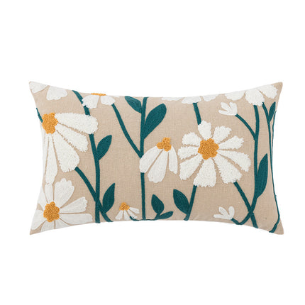 Nordic Embroidered Cushion Cover | Cotton Canvas Decorative Pillow