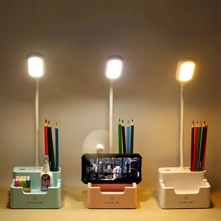 USB Rechargeable LED Desk Lamp – Eye Protection, Phone Stand & Desk Tidy