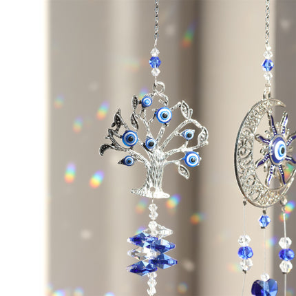 Devil's Eye Sunshine Catcher Lucky Tree Crystal Ornaments Outdoor Garden Home Window Hanging Decorations