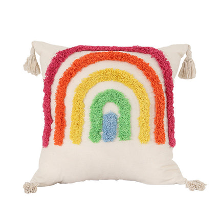Bohemian Luxury Tufted Cushion Cover – Rainbow Designs, 45x45 & 50x30cm