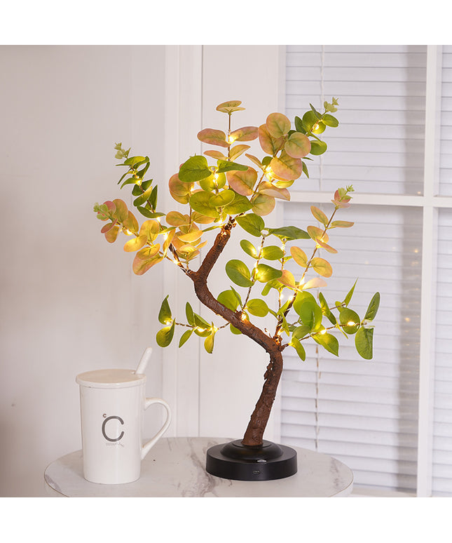 Leaf Tree Decorative LED Lamp – USB or Battery Powered (Warm Light, 4 Styles)