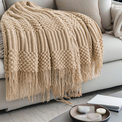 Nordic Tassel Throw Blanket | Luxury Sofa Cover Throw