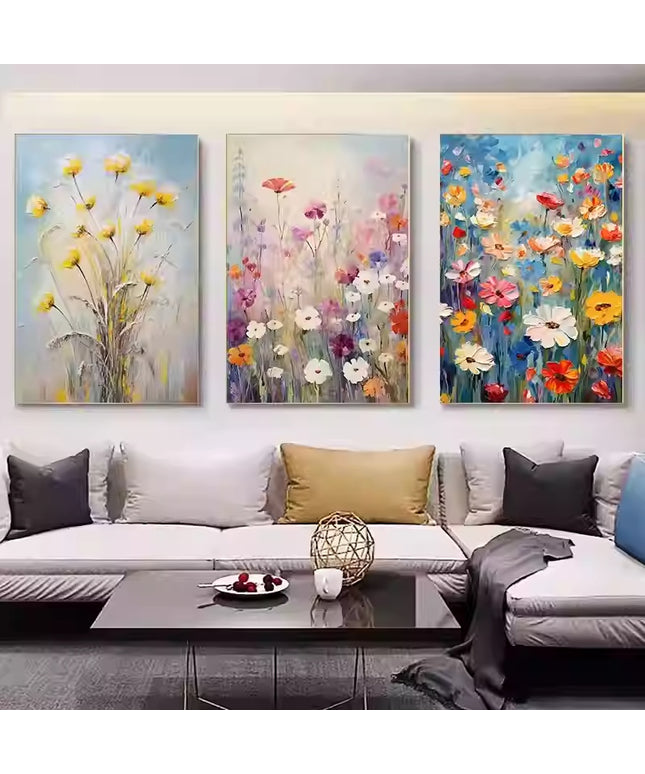 Flowers Canvas Wall Art | Botanical Bedroom Poster