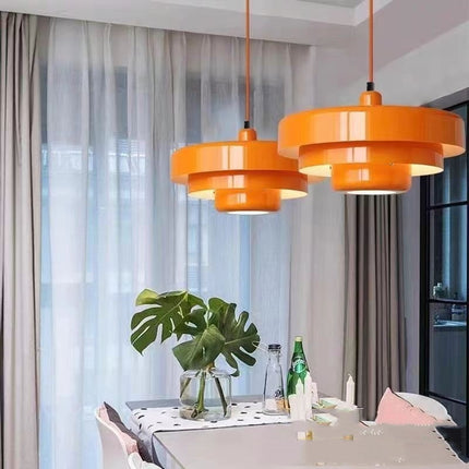 Nordic Danish Rainbow Retro Cake Chandelier – Triple Layer Gloss Finish