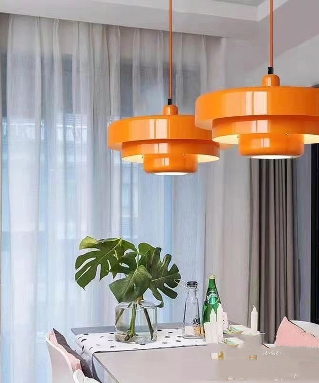 Nordic Danish Rainbow Retro Cake Chandelier – Triple Layer Gloss Finish