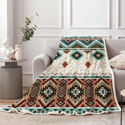 Bohemian Flannel Blanket | Tribal Pattern Cosy Throw