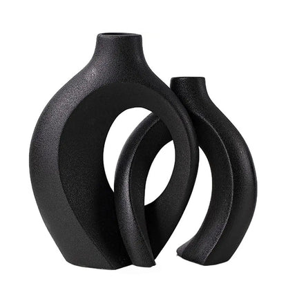 Interlocking Loop Ceramic Vase | Modern Sculptural Home Décor