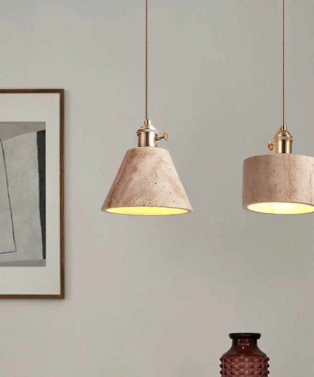 Modern Cream Style Yellow Cave Stone Chandelier