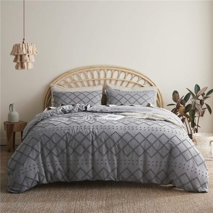Tufted Cotton Bedding Set | Boho Duvet Cover