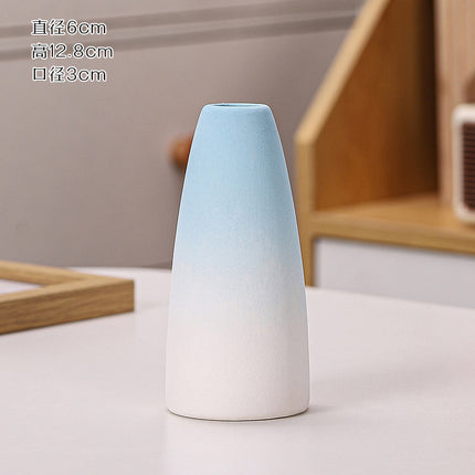 Gradient Macaron Ceramic Vase | Pastel Mini Decorative Vase