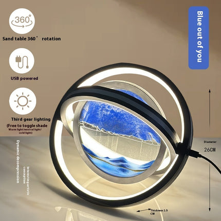 Quicksand Hourglass LED Lamp – Rotating Sand Art Night Light (USB Powered)